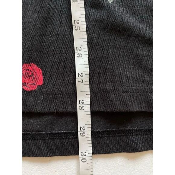 MEN’s HOLLISTER BLACK RED ROSE POLO SHIRT SIZE MEDIUM - Picture 5 of 6